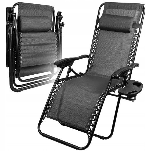 Складне крісло шезлонг із підголівником 150 кг MalTec Sunwaal Paradise