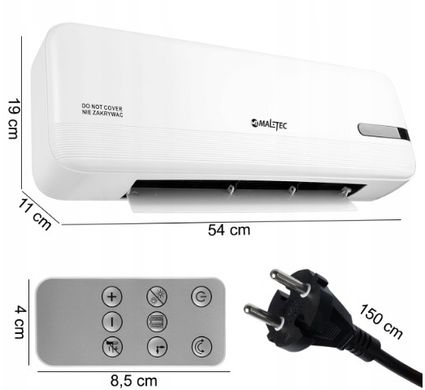 Настінний обігрівач MALTEC PT4000W білий з пультом
