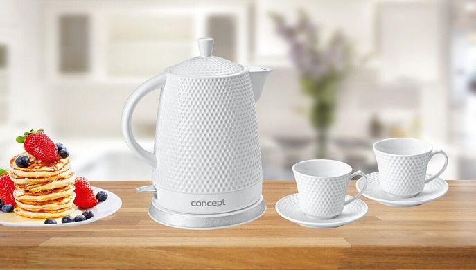 Керамічний електрочайник чайник Concept RK-0040 з двома чашками